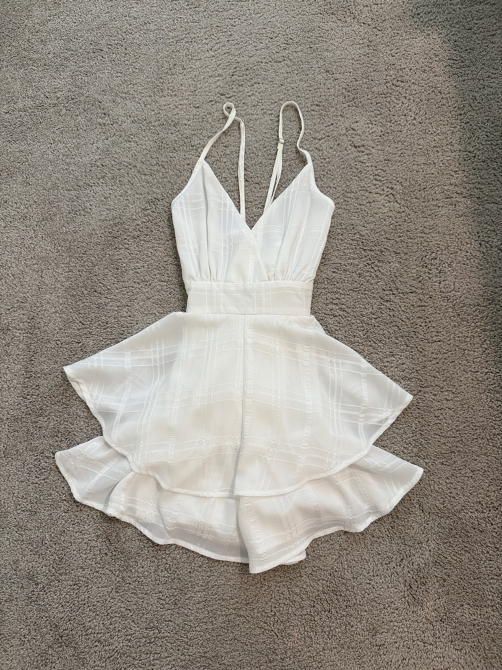 Pink Lily White Tiered Ruffle Romper